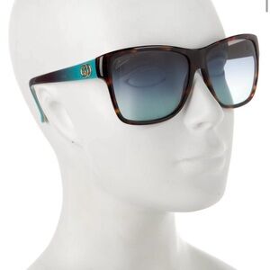 Gucci Tortoise Shell Sunglasses with Blue Gradient Lenses